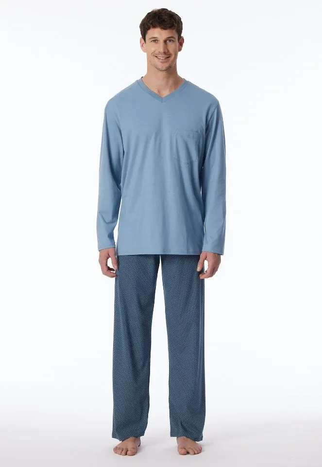 Schiesser - Comfort Essentials – Pyjama – 181154 – Blue Grey