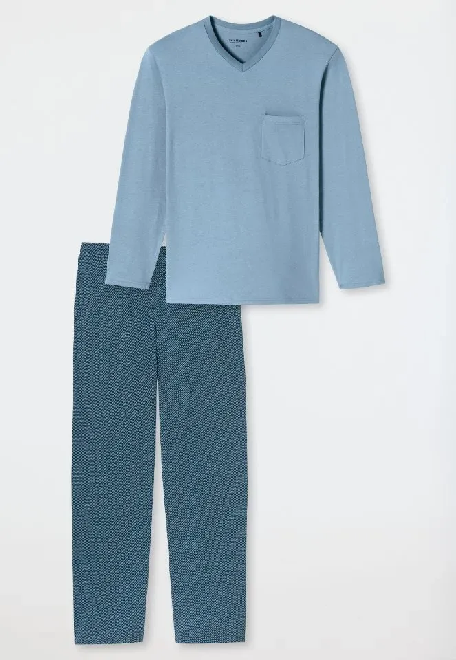 Schiesser - Comfort Essentials – Pyjama – 181154 – Blue Grey