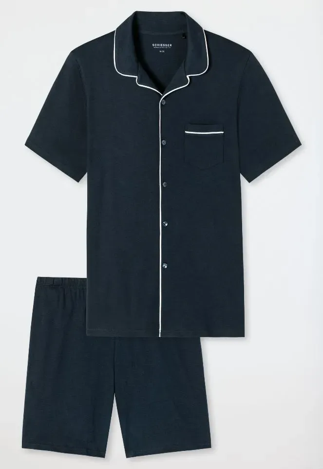 Schiesser – Fine Interlock - Pyjama – 179297 – Dark Blue