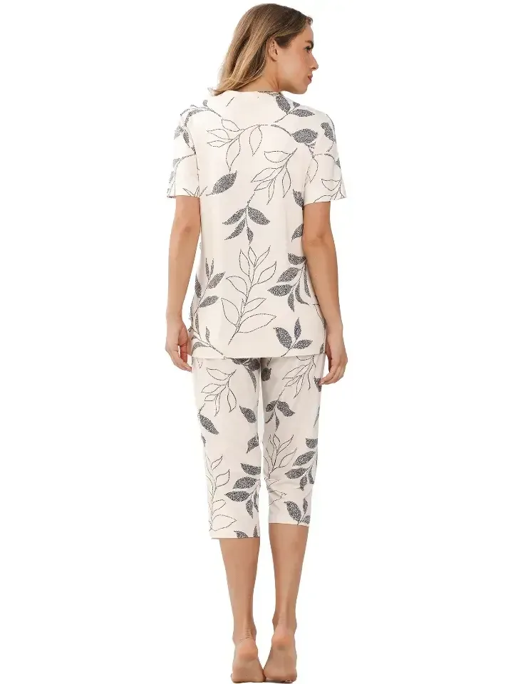 Pastunette –  Leaf Shadows - Pyjama – 121251-218-1 – Beige