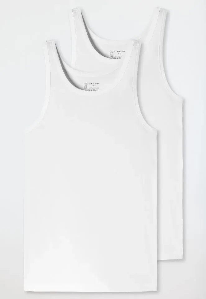 Schiesser - 95/5 - Shirt 0/0 Singlet 2Pack - 176038 – White