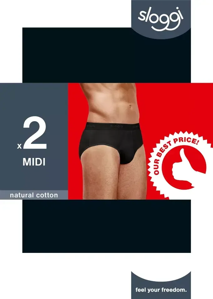Sloggi Men 24/7 Midi 2P - 10163131 – Black