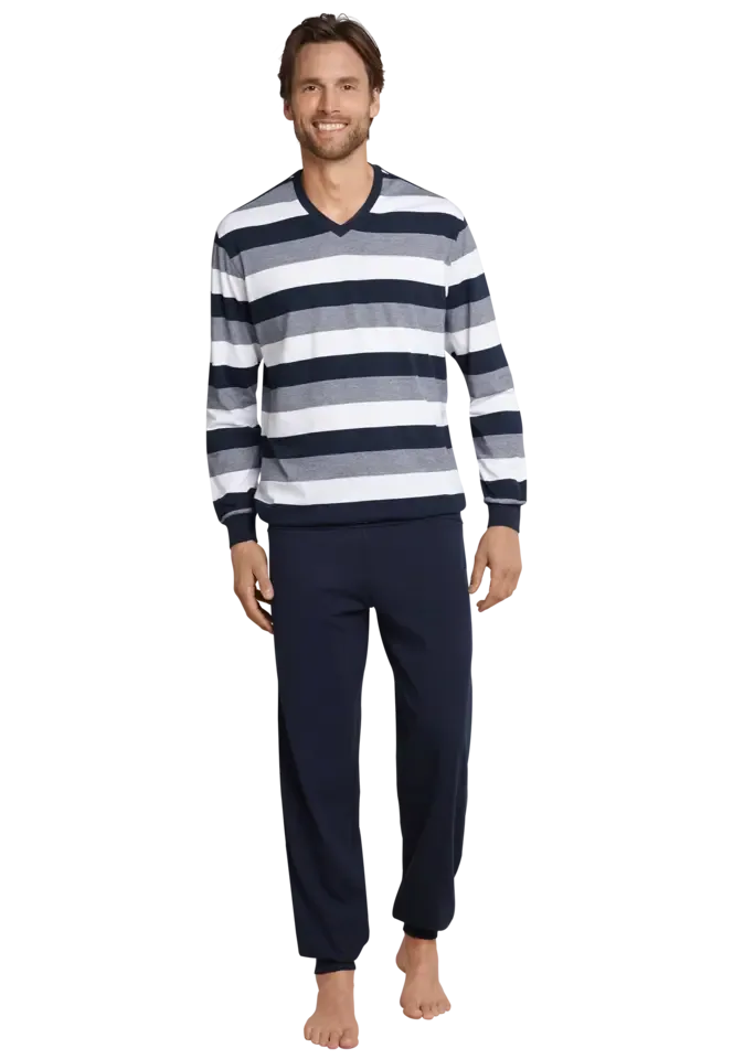 Schiesser –  Dark Sapphire – Pyjama – 159623 – Blue Stripe