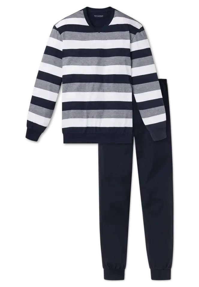 Schiesser –  Dark Sapphire – Pyjama – 159623 – Blue Stripe