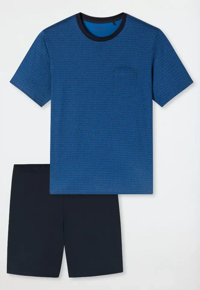 Schiesser - Comfort Essentials – Pyjama – 181155 – Blauw