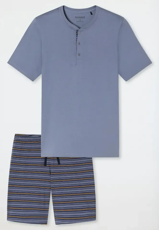 Schiesser – Casual NIghtwear – Pyjama – 183589 – Blauwgrijs