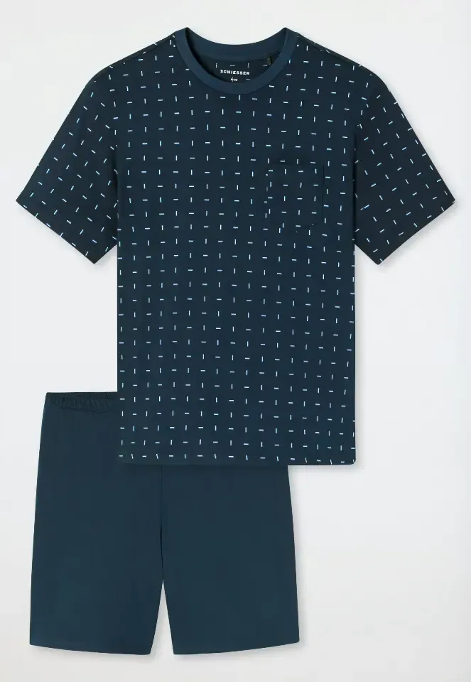 Schiesser - Comfort Essentials – Pyjama – 181155 – Dark Blue