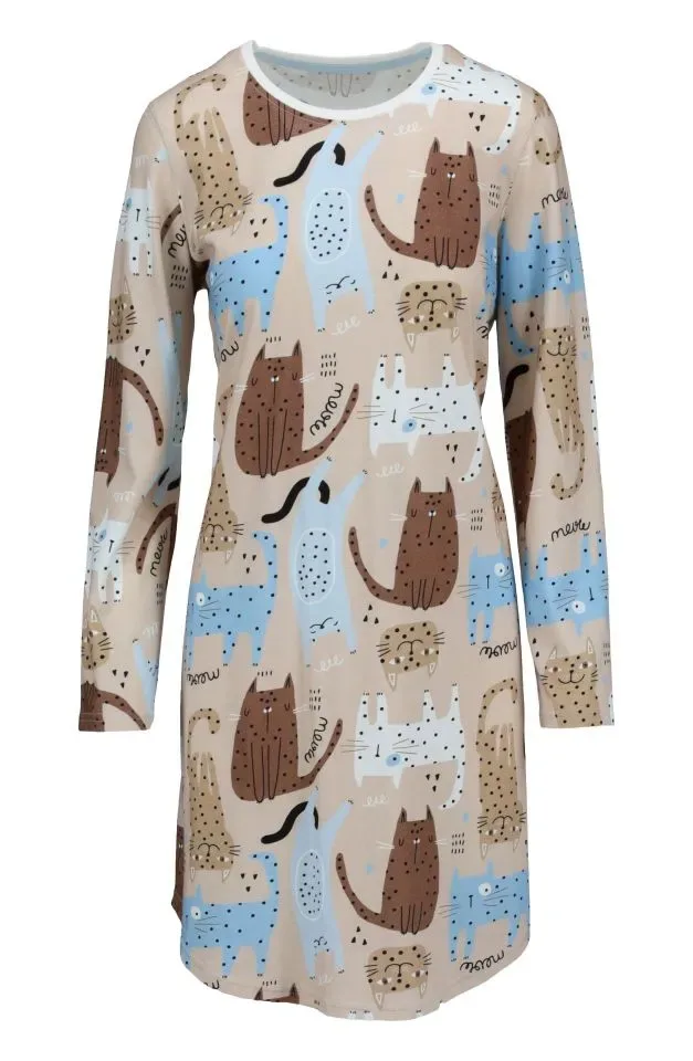 Ringella – Cat Print – Nachtkleed – 6511034 – Brown