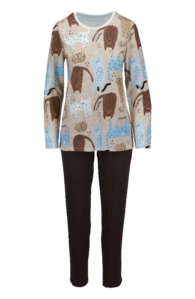 Ringella – Cat Print – Pyjama – 6511234 – Brown