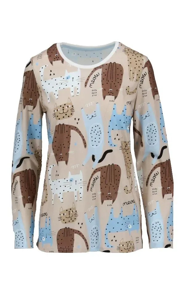 Ringella – Cat Print – Pyjama – 6511234 – Brown