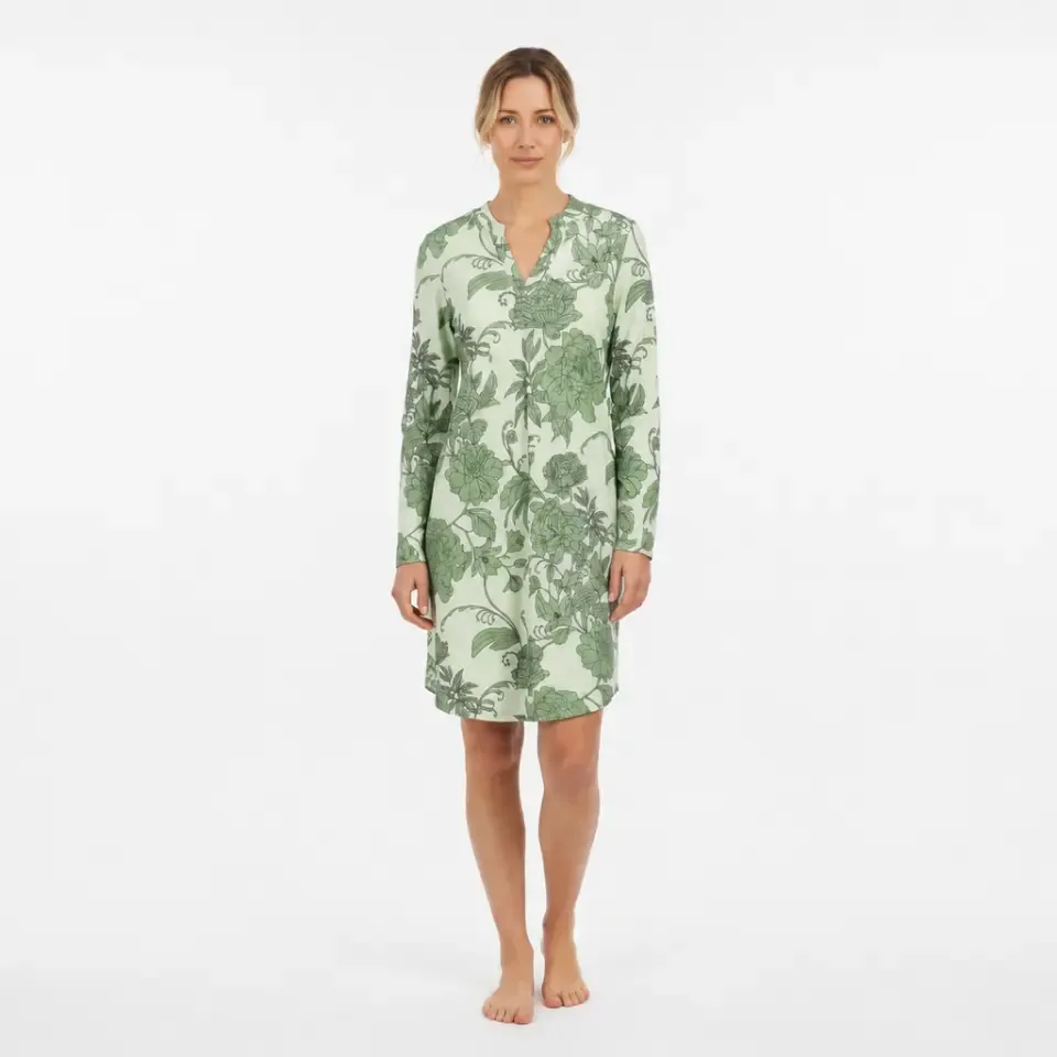 Ringella – Green Flowers – Nachtkleed – 6571012 – Basilicum