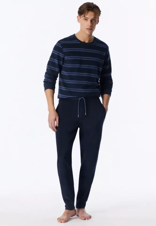 Schiesser – Casual Nightwear – Pyjama Badstof – 183940 – Deep Sea Blue