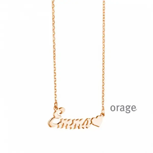 NaamKetting met Eigen Naam "met hartje" en Forçat Ketting