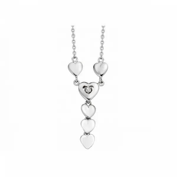 Nona 91889 Zilveren Ketting met Hartjes