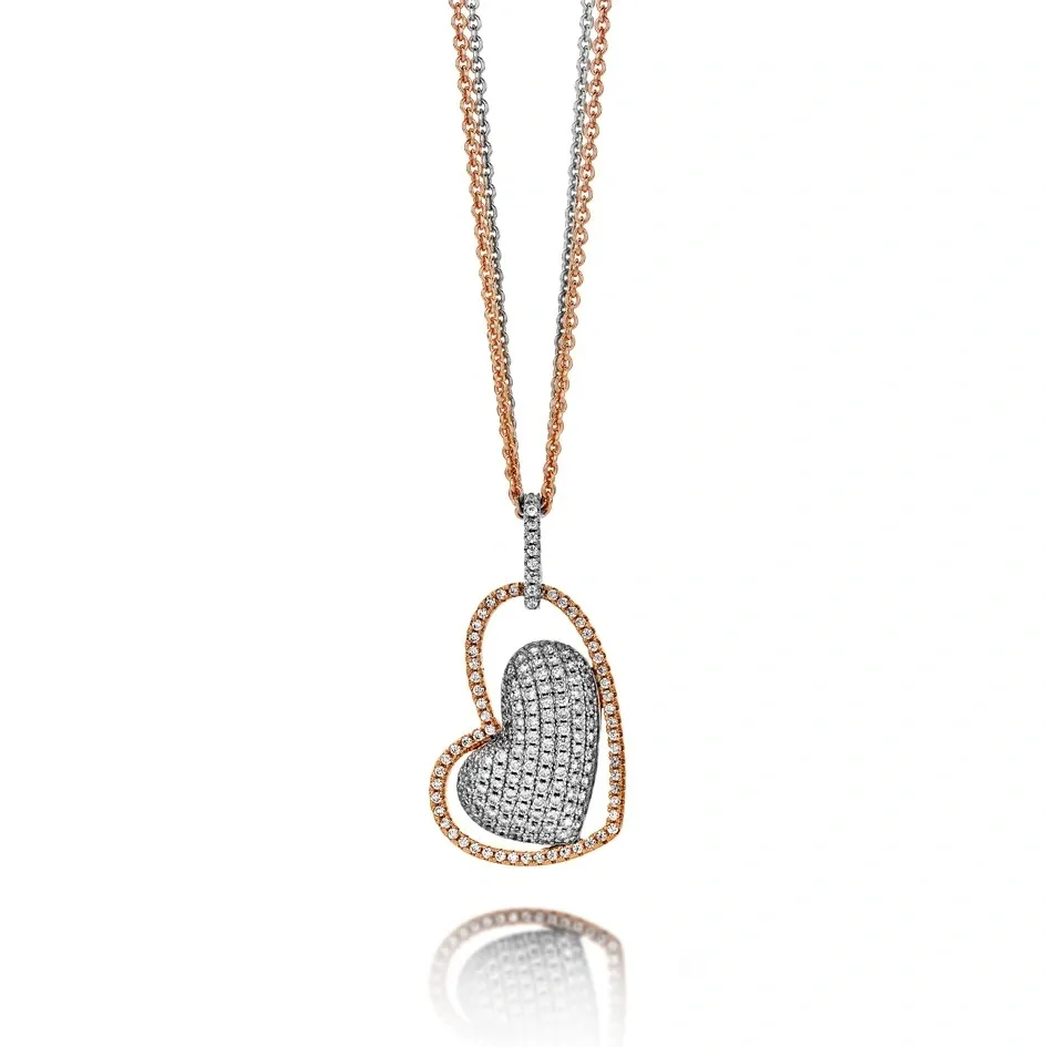 Silver Rose ketting P6438R met hartje
