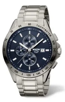 Boccia Herenhorloge 3751-01, anti-allergisch titanium, saffierglas