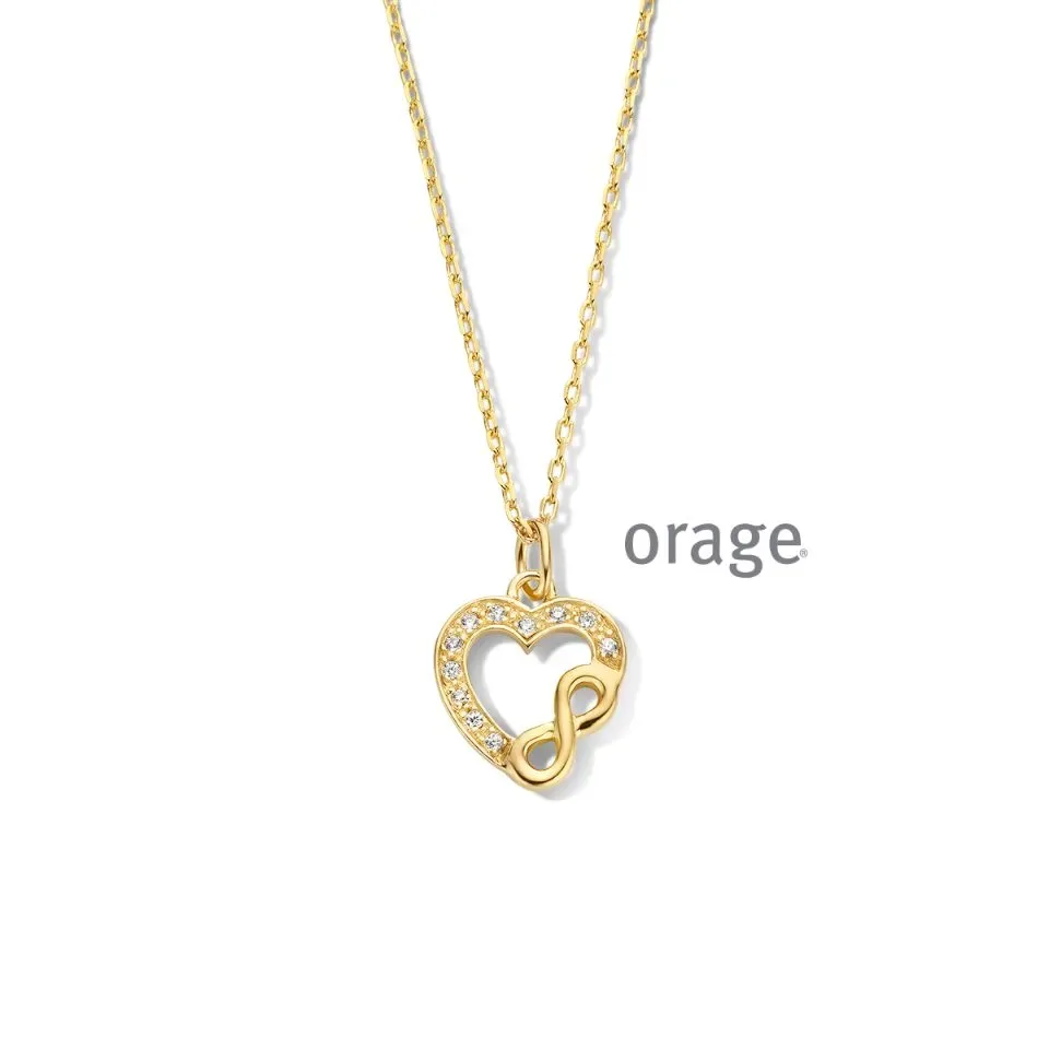 Orage ketting met hartje AS336