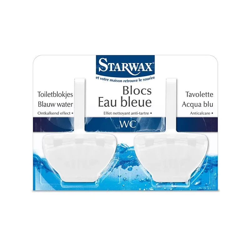 Starwax Toiletblokjes blauw water 2x40 g