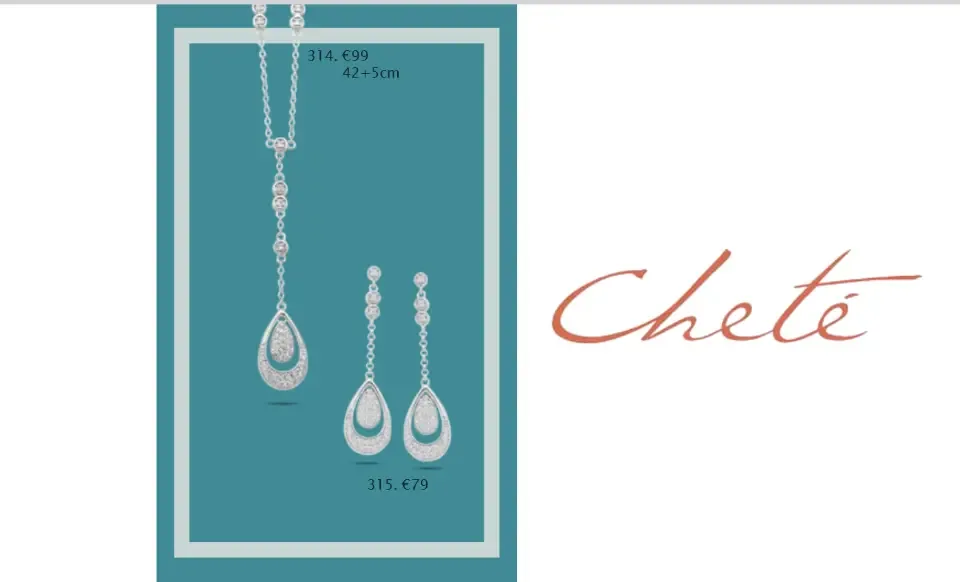 Cheté zilveren ketting met zirconium CL60679