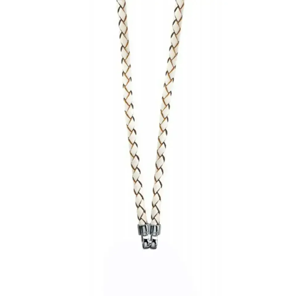 Zinzi Lederen Ketting wit ZIC730W45