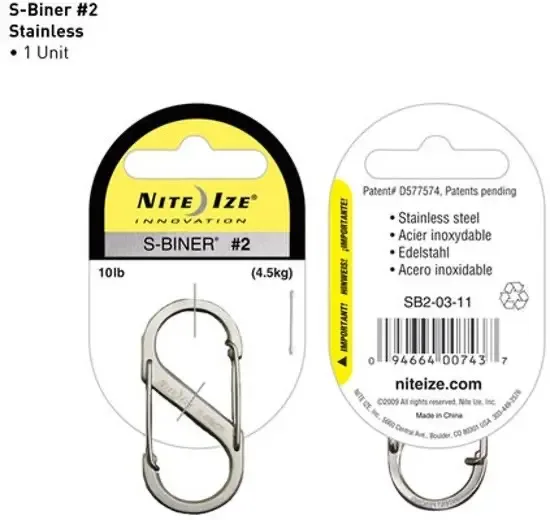 Nite Ize S-Biner Size #2 Roestvrij Staal Karabijnhaak SB2-03-11