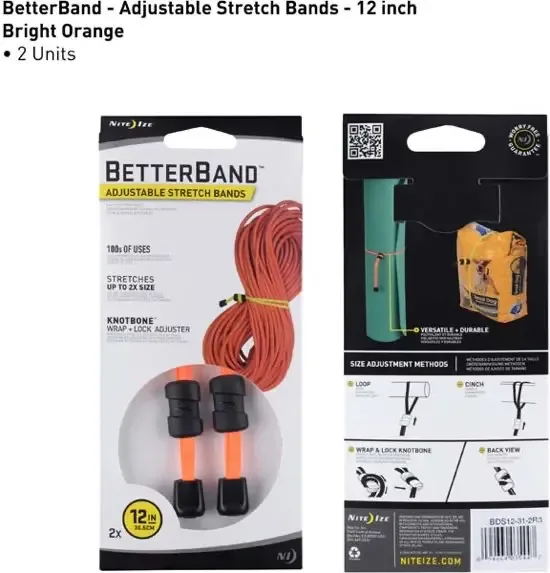 Nite Ize BetterBand 12" Fel Oranje Verstelbare elastische band BDS12-31-2R3