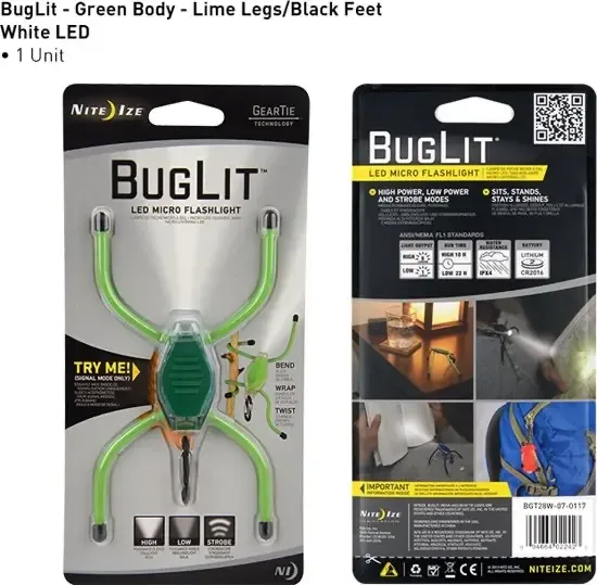Nite Ize BugLit Groen Benen Zwart Voeten Led Lampje BGT28W-07-0117