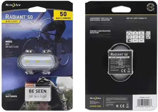 Nite Ize Radiant 50 Fiets lamp Wit R50BA-02-R7