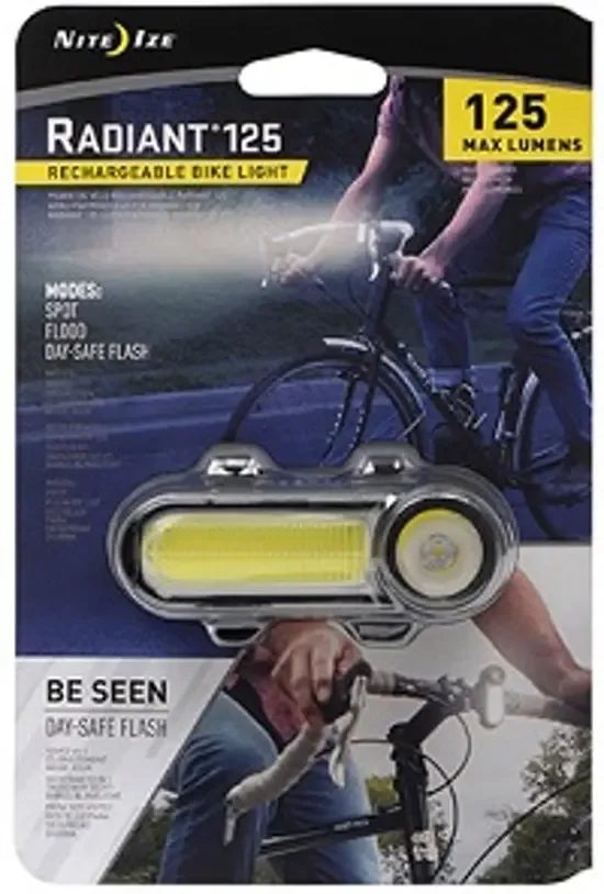 Nite Ize Radiant 125 Oplaadbare Fiets lamp Wit 125 Lumen R125RBA-02-R7