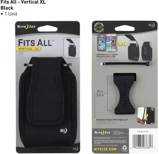 Nite Ize Fits All Holster Verticale telefoon Tasje XL- Zwart CCFXL-01-R3