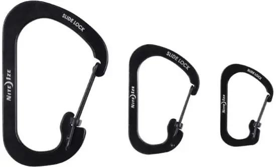 Nite Ize SlideLock Carabiner 3 Stuks Zwart CSLC-01-R6