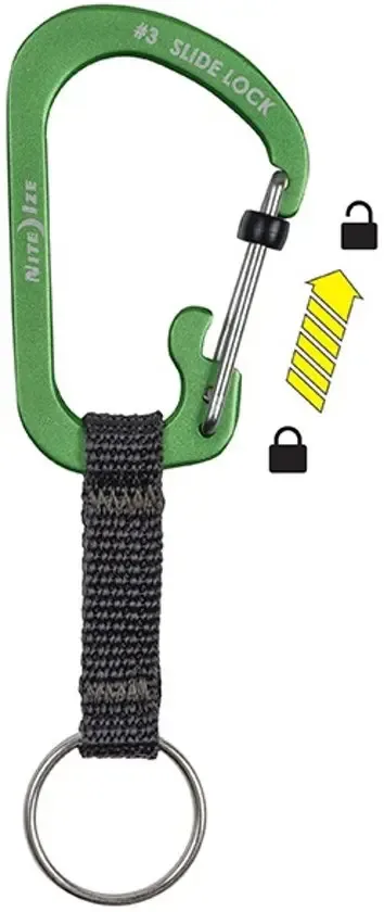 Nite Ize SlideLock Key Ring Aluminium Groen CSLAW3-17-R6