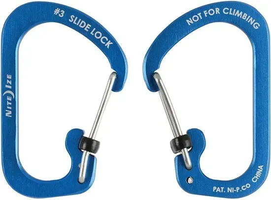 Nite Ize SlideLock Carabiner #3 Aluminium Blauw CSLA3-03-R6
