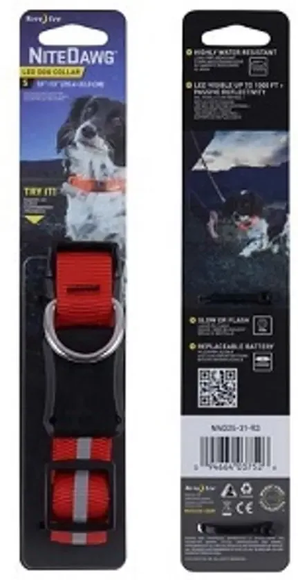 Nite Ize Led halsband voor een Hond Rood Small 10"-13" NND2S-10-R3