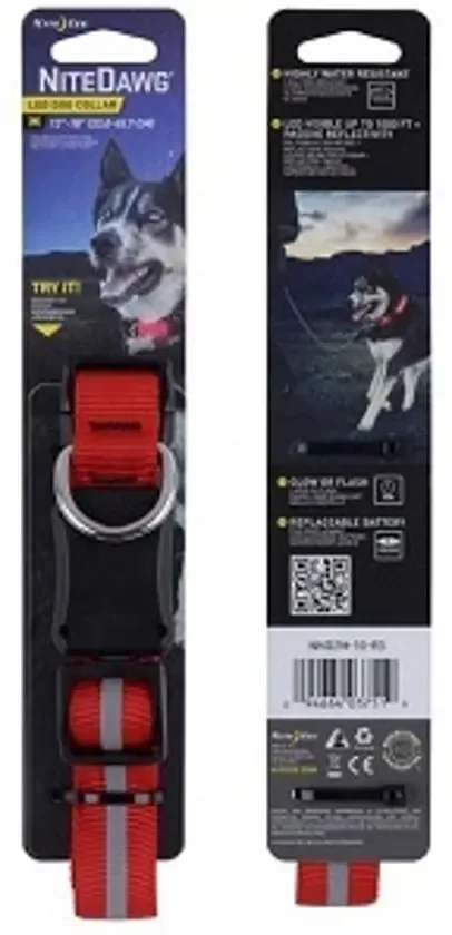 Nite Ize Led halsband voor een Hond Rood Medium 13"-18" NND2M-10-R3