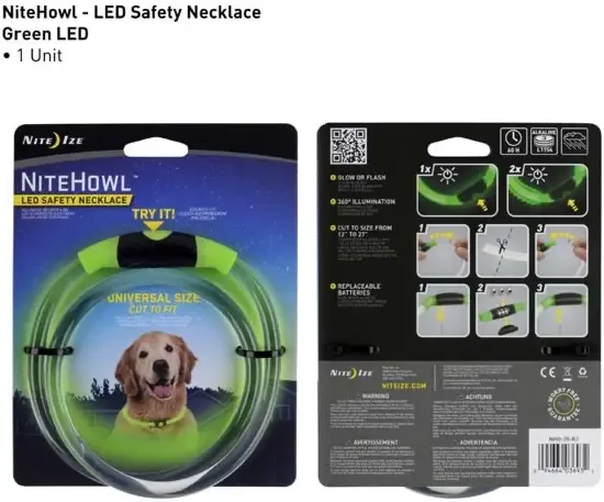 Nite Ize NiteHowl Led Veiligheidsketting Groen voor de Hond NHO-28-R3