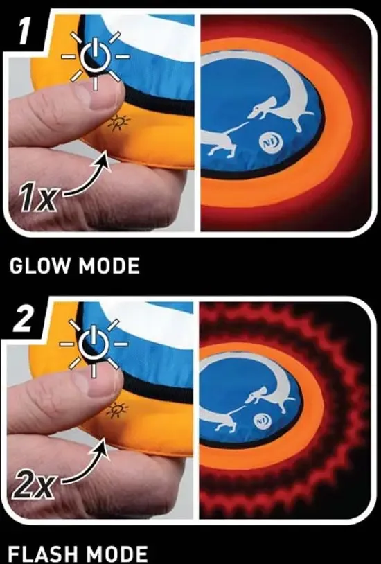 Nite Ize Nite Dawg Dog Discuit Light Vliegende Frisbee voor de hond Kleur Blauw met Rode Led verli NDD2-M1-R3