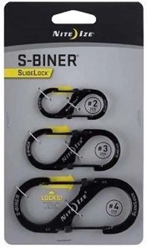 Nite Ize S-Biner SlideLock Zwart Karabijnhaak 3 Stuks LSBC-01-R6