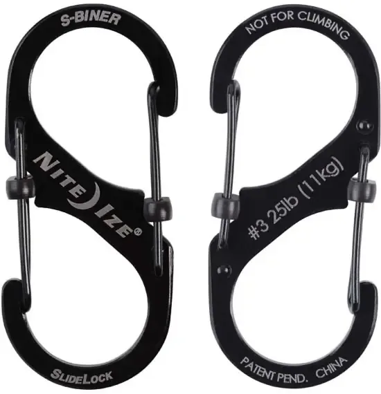 Nite Ize S-Biner SlideLock Zwart Karabijnhaak 3 Stuks LSBC-01-R6