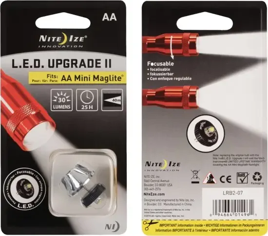 Nite Ize Led Upgrade voor op de meeste C + D Cell zaklampen LRB2-07-PR