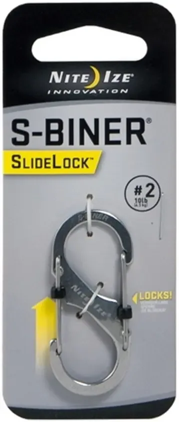 Nite Ize SlideLock Staal S-Biner Size #2 Roestvrij Karabijnhaak LSB2-11-R3