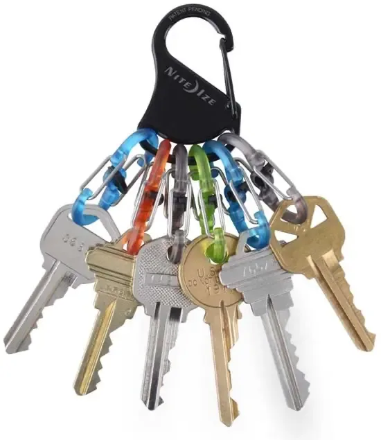 Nite Ize KeyRack Locker Zwart met Plastic kleuren Microlock S-Biners KLKP-01-R3