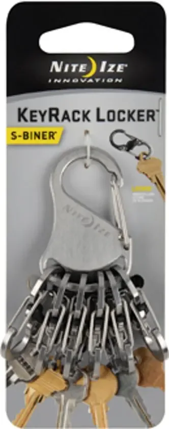 Nite Ize KeyRack Locker Roestvrij Staal met Stalen S-Biners KLK-11-R3