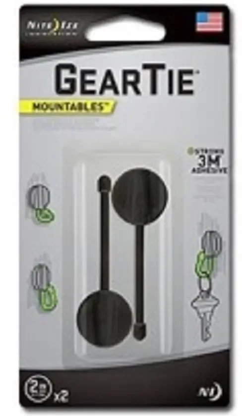 Nite Ize Gear Tie Mountable 2" Zwart 2 Stuks Herbruikbare kabelbinder GTU2-01-2R7