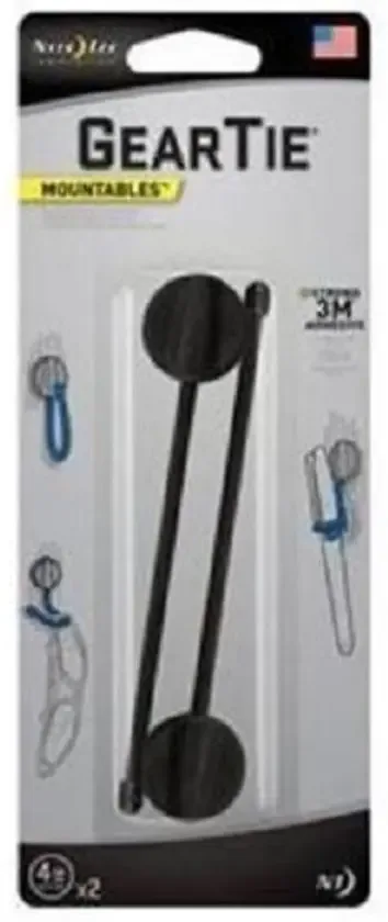 Nite Ize Gear Tie Mountable 4" Zwart 2 Stuks Herbruikbare kabelbinder GTU4-01-2R7