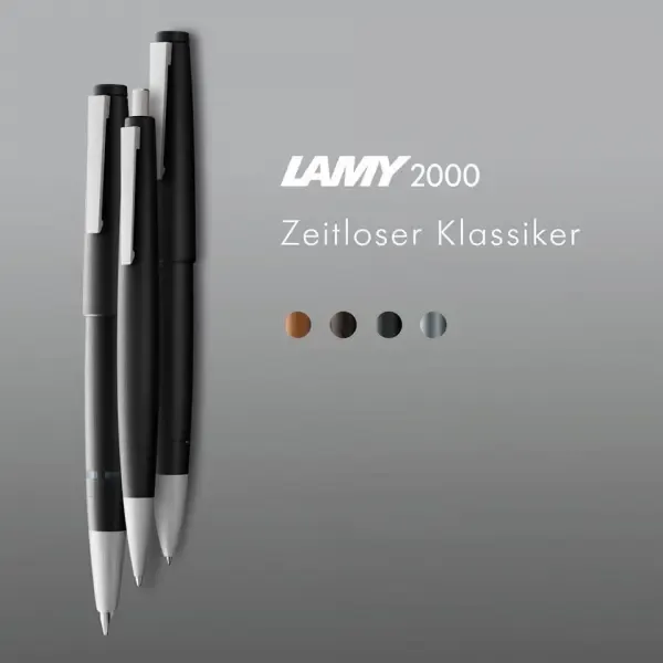 Lamy Vulpen 2000 zwart penpunt 14K Medium