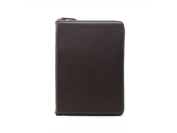 Schrijfmap 20S Design leder zwart met rits