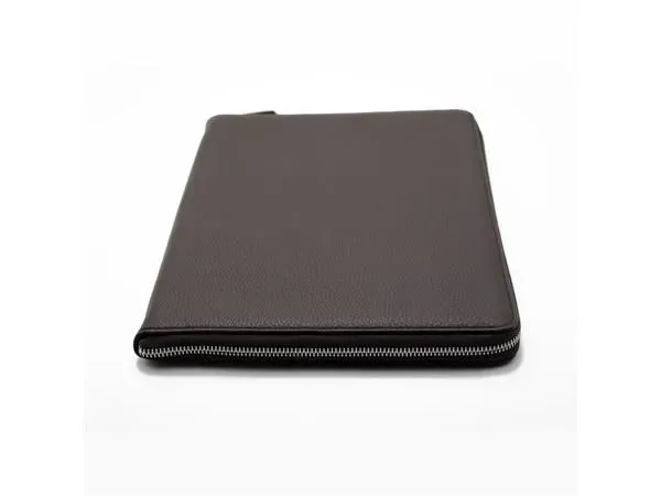 Schrijfmap 20S Design leder zwart met rits