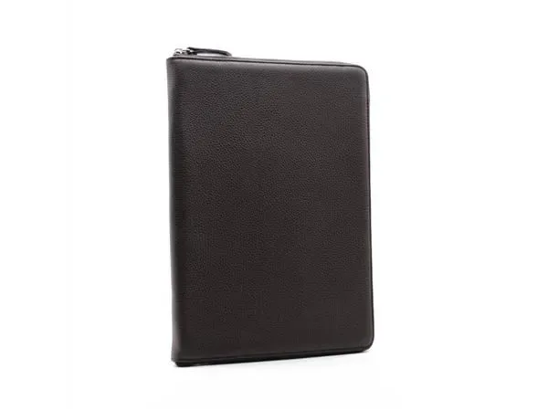Schrijfmap 20S Design leder zwart met rits