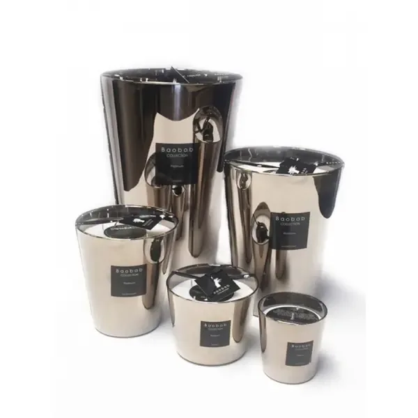 Baobab geurkaars zilver Platinum one